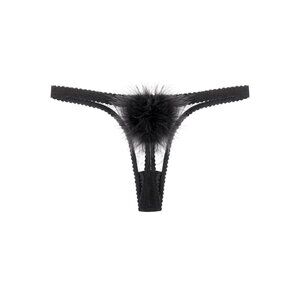 GILDA & PEARL DIANA SILK AND MARABOU FEATHER POMPOM PANTY (S)